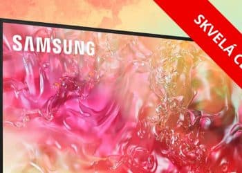 Smart televízor Samsung UE50DU7172U s bezrámčekovým dizajnom, živými farbami a označením „Skvelá cena“.